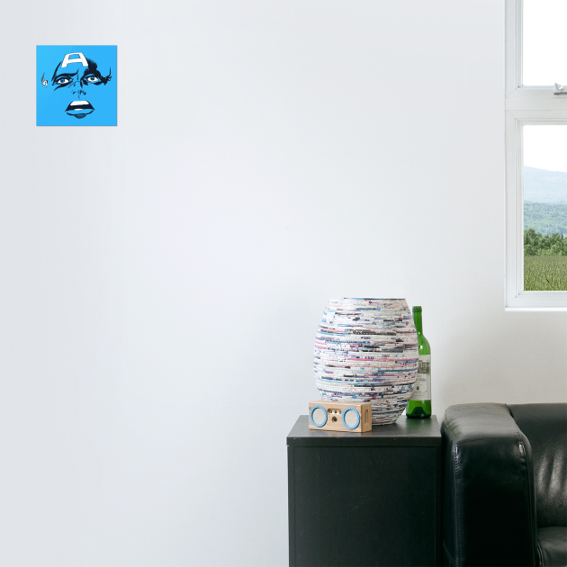 Captain America Blue eyes Face Design Style by Joaddo